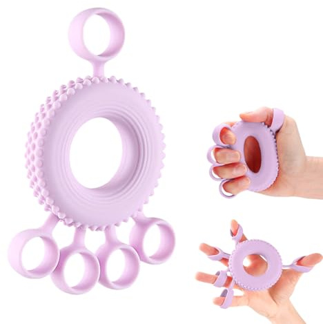 Hanaoops Hand Grip Musculation, Entraîneur de Doigts, Renfort de Préhension de Résistance Main, Renforceur de l'Avant-bras, Pince de Musculation Antidérapante (Violet, Taille unique)