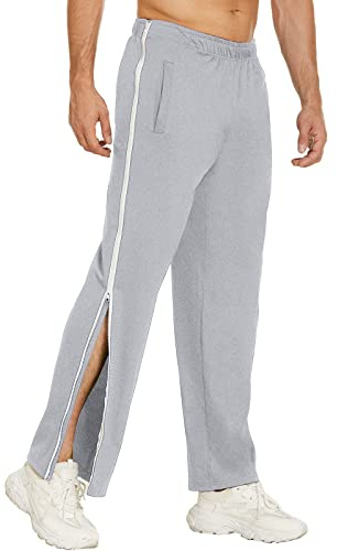 Genérico Pantalones de Chándal para Hombre Pantalones Deportivos Jogging Entrenamiento de Ocio con Cremallera Completa Pantalón de Rehabilitación Ropa Deportiva con Bolsillos