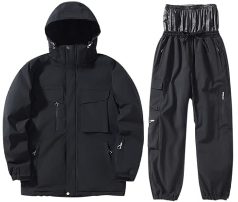 Vhersily 2025 Tuta da Neve da Uomo, Set da Sci Impermeabile, Isolata Antivento, Invernale Caldo Giacce + Pantalone Neve, Attrezzatura da Trekking, per Snowboard, Arrampicata, Pesca, Equitazione Moto
