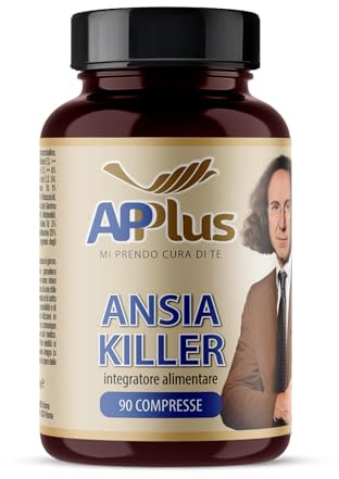 AP PLUS Ansia Killer Integratore Alimentare per il Benessere Emotivo e la Calma Mentale con L-Tirosina, Valeriana, Magnolia e Passiflora | 90 Compresse