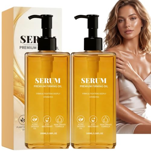 2pcs Korean Body Oil for Crepey Skin,After Shower Body Treatment Oil | Firming Body Serum,Tighten&Nourish Saggy Skin,Moisturizing&Hydrating with Transparent Texture,Non-Greasy for Neck&Upper Arm