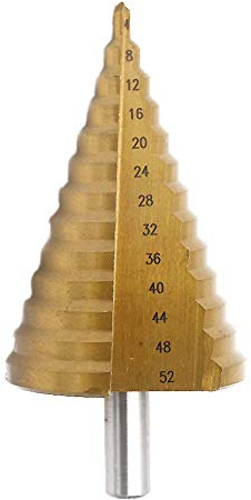 Chiloskit Forets étagés métriques HSS 4-52 mm pour découpe de trous en métal (4-52 mm)