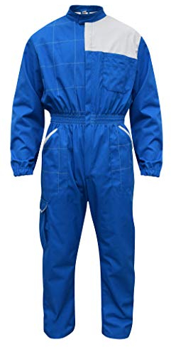 C.B.F. Balducci Group für Herren Arbeitsanzug aus 100% Baumwolle mit mehreren Taschen,Ohne Gummizug an den Handgelenken,langarm Mittel Hellblau/grau