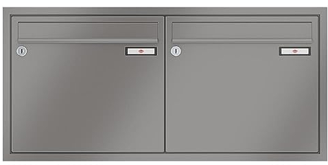 RENZ/Eckrahmen / 2er Unterputz-Briefkastenanlage Einbau-Briefkasten/RAL-Farbe 9007 Volumen 1/Dein-Briefkasten.de