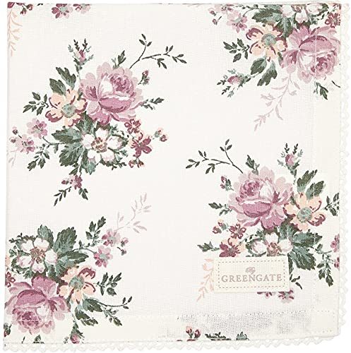 Greengate COTNAPWLMAR1408 Marie Stoffserviette mit Spitze Peach 40 cm (1 Stück)