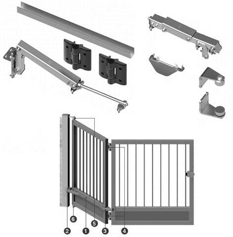 KIT BIFOLDING 2 DUE ANTE A LIBRO SENZA GUIDA A TERRA PER CANCELLI ANTA BATTENTE