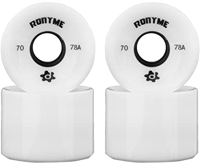 predolo 4pcs 70mm Longboard PU Sostituzione Ruota Skateboard 78A Durezza Ruote Cruising Wheel ABEC- Rivestimento Esterno, Bianca