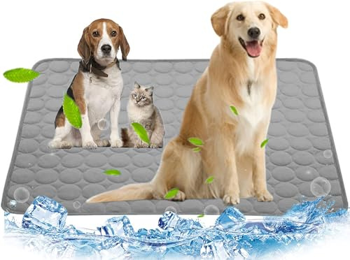 Mannice Dog Cooling Mat, Pet Cooling Mat for Dogs Cooling Blanket for Dogs Dog Cooling Pad for Kennels, Crates, Cars, Indoor & Outdoor Ice Silk Cooling Mat for Extra Large Dogs Puppy Cats