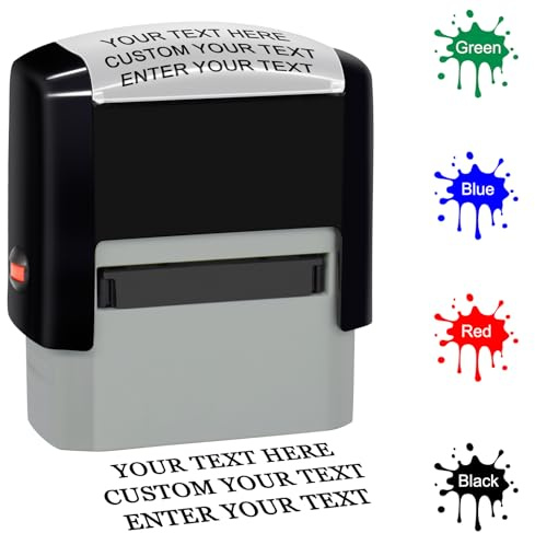 38x14mm Sello personalizado Sellos de caucho autoentintables con nombre fecha firma dirección del remitente hasta 3 líneas