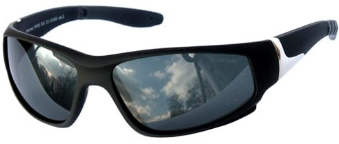 Rennec Polarisierte Sonnenbrille Sportbrille Getönt Schwarz Matt Sportlich Leicht 27gr Radbrille Anglerbrille Bikerbrille