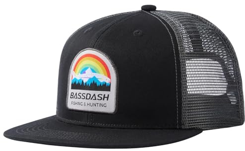 Bassdash Cappello Trucker a Tesa Piatta Regolabile Snapback Hat Mesh Back per Uomini Donne Pesca Caccia