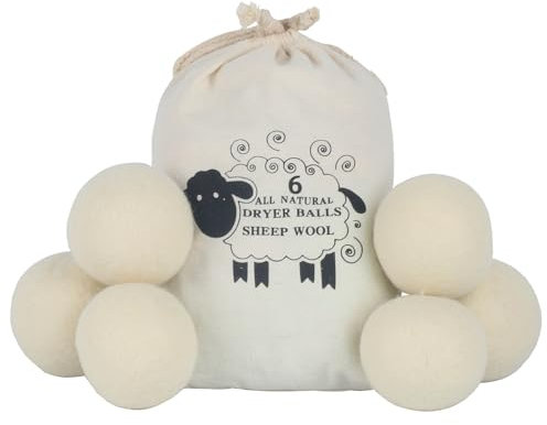 QBXMY7 Lot de 6 balles de séchage en laine pour sèche-linge - Réutilisables - Adoucissant naturel - Pour réduire le temps de séchage - 7 cm