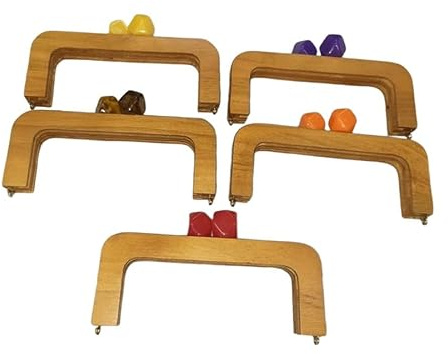 XJSDI 2 uds Exterior 20 * 8cm Marco de Madera para Monedero Asas para Bolso Cierre de Beso Marco para Monedero Asas de Madera para Bolsos para Bolso de Playa Hecho a Mano