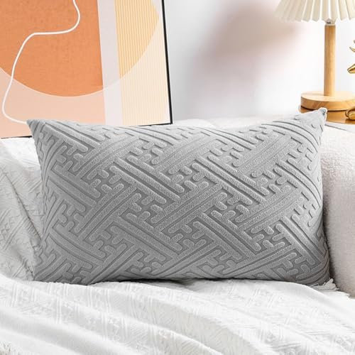 Kissenbezug 80x80 50x70 Samt Stretch Kissenbezüge 40x80, Zierkissenbezug Dekokissen Sofakissen Mit Reißverschluss Kissenhülle 50x50 Weiche Zierkissen Kissen Bezug(Light Gray,40x60cm/16x24inch)