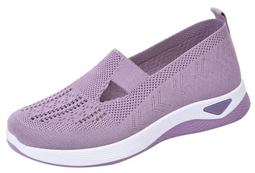 Tennis Shoes Women Womens Trainers Wide Fit Wedge Shoes Slip On Arch Support Tennis Sneakers Breathable Mesh Orthopedic Wedge Trainer Non Slip Soft Sole Chunky Loafers Women PP2 7
