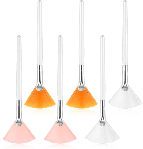 Facial Fan Brush, 6 Pcs Facial Mask Brush for Women Facials, Mud Clay Mask