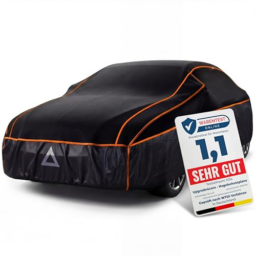 Upgrade4cars Bâche de Protection Voiture Exterieur Anti-Grêle Version 2026 | Housse Auto Universelle pour Été et Hiver | Bache Extérieur Voiture - M (440x180x120 cm)