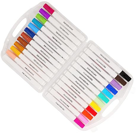 Haofy Marcadores Acrílicos de 24 Colores con Agarre Triangular Redondeado para una Sujeción Cómoda y Rotulador de Pintura sin Rollo para Madera, Lienzo, Piedra, Vidrio, Cerámica, Proyectos de