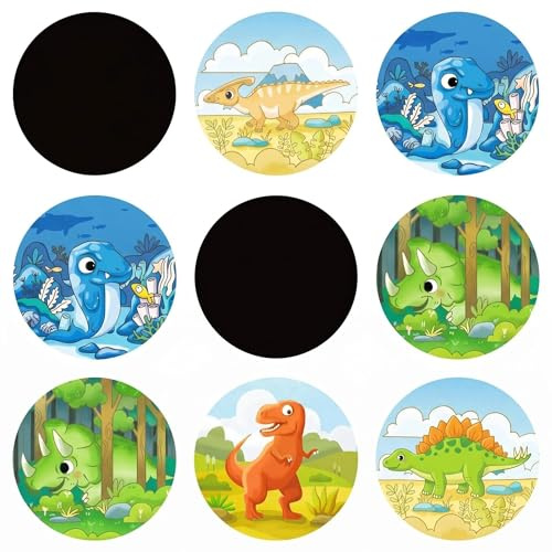 10-Pack Potty Training Stickers: Color-Changing Dinosaur Sticker Chart for Toilet Training, Reusable Interactive Pee Targets & Reward Chart for Kids