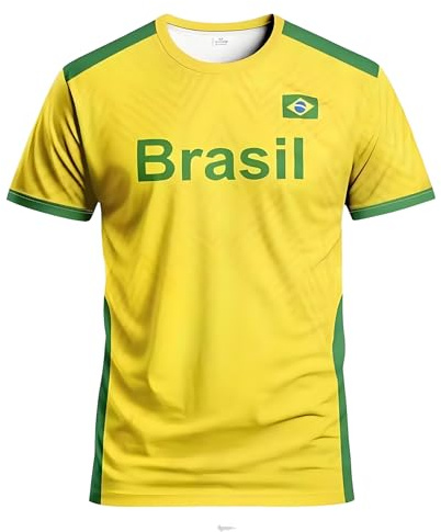 2026 Brasilien fotbollströja, t-shirt, män, kvinnor, tryck med brasiliansk flagga, andas, snabbtorkande, kortärmad fläkttröja för stadion, fest, träning och fritid