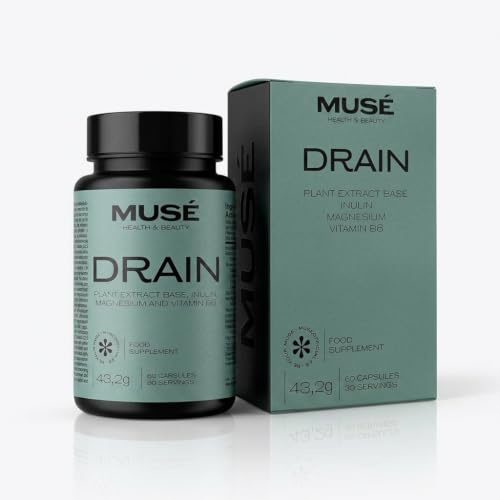 MUSÉ | DRAIN | Detox Depurativo y Drenante | 60 Cápsulas | Alcachofa, Té Verde, Cola de Caballo, Inulina, Romero, Magnesio y Vitamina B6 | Bienestar Digestivo, Hígado, Retención de Líquidos