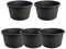 DEWEPRO® Lot de 5 Bacs à Mortier 90L - Seaux Ronds Noirs Robustes pour Mortier - pour Applications de Construction et de Jardin - Bacs à Mortier Durables pour Professionnels et Bricoleurs