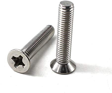 M5x25 Kreuzschlitzschrauben 304 Edelstahl Flachkopf Maschinenschrauben Senkkopfschraube (50 Stück)