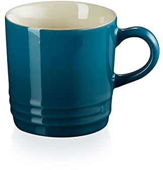 Le Creuset Stoneware Cappuccino Mug, 200 ml, Deep Teal, 70303206420099