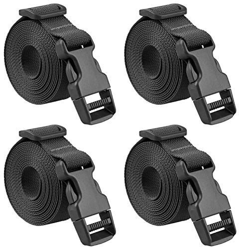 MAGARROW 40 60 Strap Buckle Packing Straps Adjustable 1-Inch Belt (1 Wide - 100 Long, Black (4-Pack))