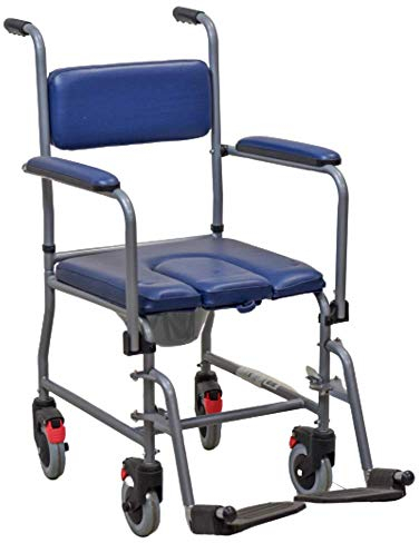 Sedia Comoda WC Imbottita con Rotelle Vaso rimovibile per Disabili e Anziani -Termigea - SE3