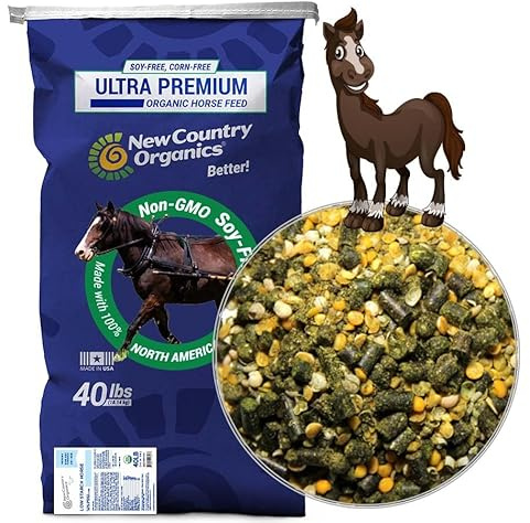 New Country Organics | Low Starch Horse Feed | Horse Food for Horses with Metabolic Disorders or Low Carb Needs | Corn-Free and Soy-Free | 16% Protein | Certified Organic and Non-GMO Feeder | 40 lbs