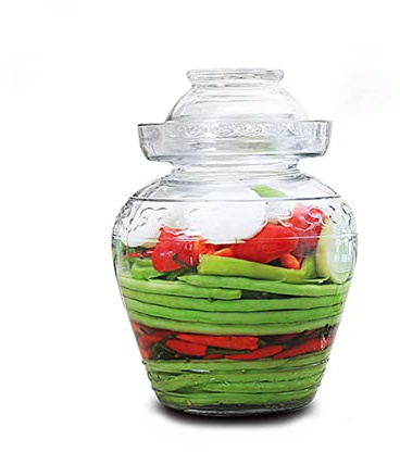 ETITSA Glass Jar with Lid 2.5 Liter Fermentation Jar, Wide Mouth Large Fermenting Kit Crock with Water Seal Airlock Lid, Pickle Jar for Pickles Kimchi, Sauerkraut, Kombucha, Wine Brewing