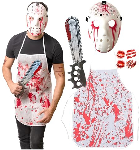 5 pcs Serial Killer Costume - Halloween Costumes For Men - Adult & Teen One Size Fits All - 2025 Trending Fancy Dress - UK Based Brand