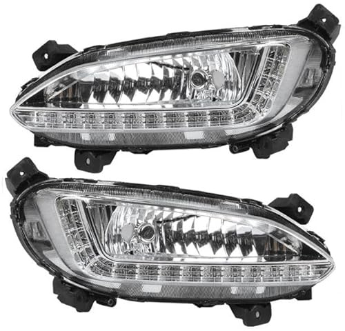Tri-Aroute Luces De Circulación Diurna DRL Aptas Para Hyundai Santa Fe IX45 2013 2014 2015 12V Lámpara De Luz Diurna LED Estilo De Coche Blanco 1 Par