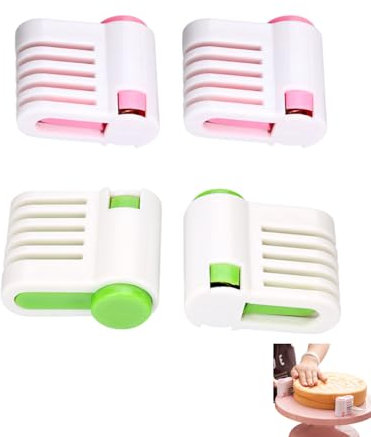 TPZORJX 4 pezzi Affettatrice per Dolci- Aiuto per la Stratificazione della Torta Portatile,strumenti di fissazione, tagliapane e tagliapane