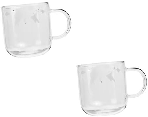 Amosfun 2 Pièces Coupe de l'ours polaire tasses à cappuccino mug cafe espresso cup mug transparent café Étanche grès tasse à café gobelet à eau portable tasse d'eau en verre blanche