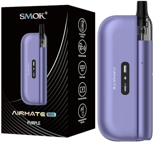 Smok Airmate Kit | Airmate Power Bank (2500mAh) + Airmate Pen (500mAh) +Airpen Pod mesh 0.8Ω,15W 2ml Electronic Cigarette Vaporizer | No e-liquid, No nicotine (Viola)