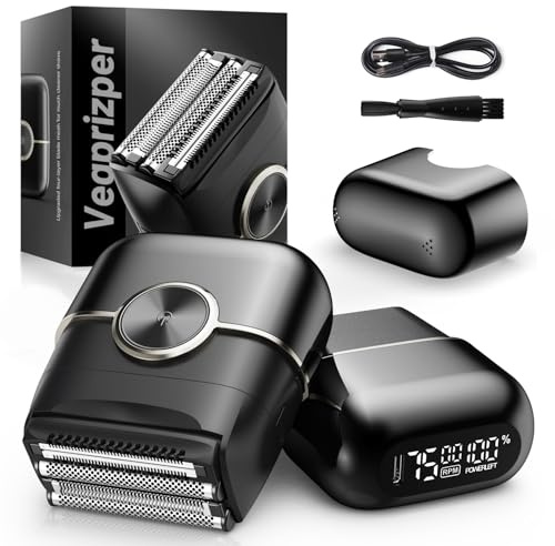 Electric Foil Shavers for Men: Mini Electric Razor with 4 Floating Blades & Big LED Display - Foil Shaver for Men with 2 Gears Adjustable - Face Shaver with IPX7 Waterproof,USB Type C