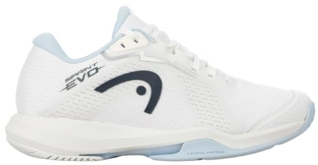 HEAD Sprint Evo 4.0 Women's Tennis Shoe, White/Light Blue, 7