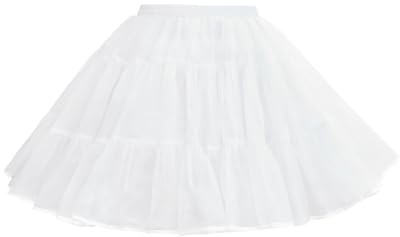Wikoan Women 50's Petticoat Underskirt Shorts, Underskirt Slip Skirt Under Dress Three-Laye Half Slip Petticoat For Wedding Dress Halloween Cosplay S-3XL