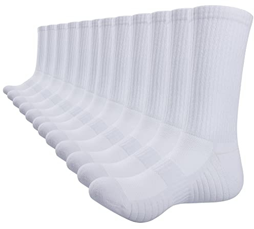 TANSTC Calzini Lunghi Uomo Donna 35-38, Regali Natale, Cotone Calzini Invernali Termici, Trekking Sportivi Running Equitazione Tennis Basket Alpinismo, Schiuma Impermeabile, Calza Bianco 6 Paia