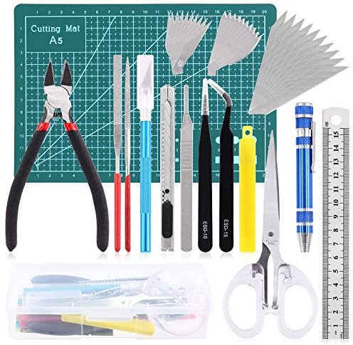 Glarks Gundam Modellwerkzeug-Set, Modellbau-Werkzeuge, Hobby-Modell-Werkzeuge, Modellierer, Basiswerkzeug, Modellbausatz, Bastelwerkzeuge, universell für Modellautos, einfache Modellbau-Befestigung,
