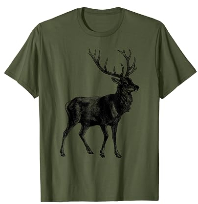 Breu Jagdbekleidung & Jäger Geschenke Hirsch für Jäger Jagd T-Shirt, Herren, Grün, S, Klassisches Hirschmuster T-Shirt, Tier, Klassisch, Alle, 1 Count