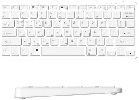 Bluetooth-tangentbord för iPad, Bluetooth-tangentbord kompatibelt med iPad 10.2''/9.7'', iPad Pro 11''/iPad Pro 12.9'', trådlöst Bluetooth-tangentbord för Windows, iOS, Android,White,Korean