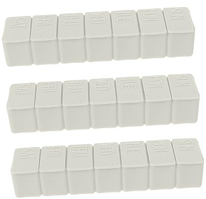 SOLUSTRE 9 Stk Eine Pillendose Mit Sieben Fächern Für Eine Woche Aufbewahrungsbehälter Für Medikamente Reise-pillendose Medikamentenerinnerung Reisen Lagerregal Draussen Weiß Plastik Pp