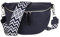 MIRROSI® Bauchtasche Damen, Veganleder 26x18x9cm, Umhängetasche, Brusttasche, Crossbody bag, Kunstleder leder, verstellbare Schulterriemen Bohemian Style (Navy)
