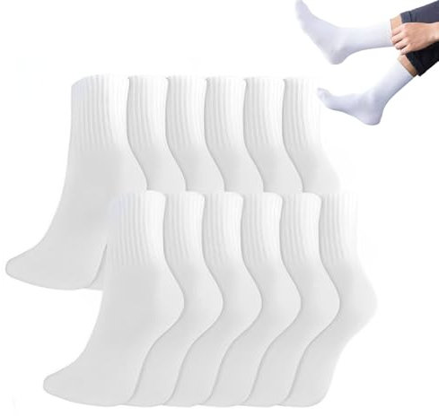 PanAcratis 6 Pairs White Socks Women White Ankle Socks Women Breathable Casual Breathable for Workout Training Hiking