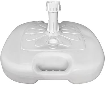 Sicignano Grande base pour parasol de remplissage, plastique, avec tube, capacité 14 litres, résistante, compatible avec tube de 33 à 48 mm (1, blanc)