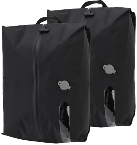 16L Sacchetti Sottovuoto Viaggio 2 Pezzi, Impermeabili Pieghevoli con Finestra Visiva – Senza Pompa per Biancheria/Indumenti (Nero)​