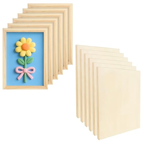 CHUENHEI 12 Paneles de Lienzo de Madera para Pintar 30,5 x 22,5 cm - Tableros de Madera Sin Terminar para Acrílico, Óleo y Medios Mixtos - Manualidades y Proyectos Artísticos